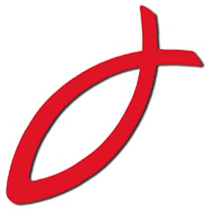 Autocollant : Ichtus rouge