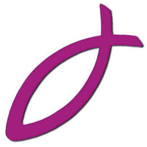 Autocollant : Ichtus lilas