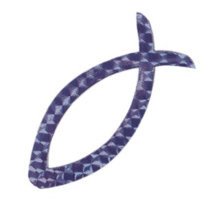 Autocollant : Ichtus magnétique bleu
