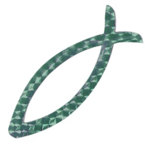 Autocollant : Ichtus magnétique vert