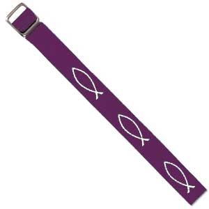 Bracelet tissé Ichtus violet