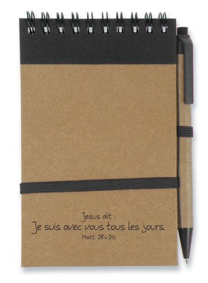 Bloc note:  noir/brun Je suis avec vous...( recyclable).