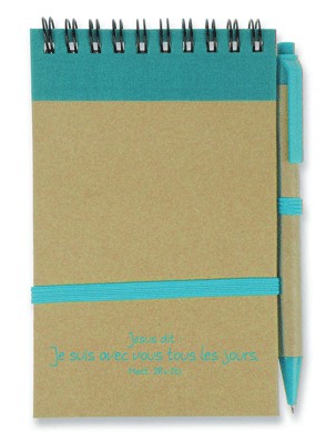 Bloc note:  bleu/brun Je suis avec vous...( recyclable).