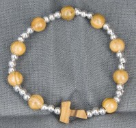 Bracelet perles rondes en olivier