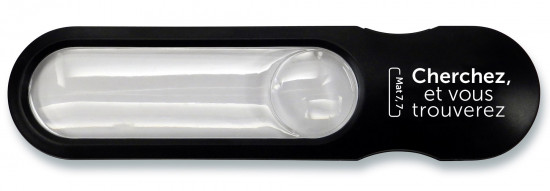 Loupe de lecture noire avec lampe LED- 14 x 3, 5 cm