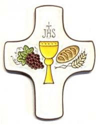 Croix céramique communion.