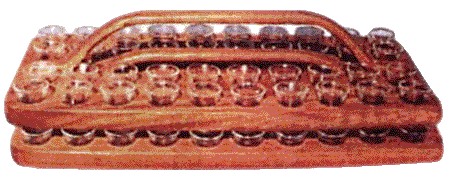 Plateau de Cène,  bois rect. 40 gobelets
