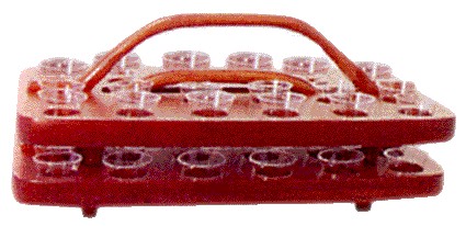 Plateau de Cène,  bois rect. 24 gobelets