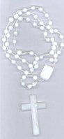 Chapelets plastiques blancs  Lot de 5