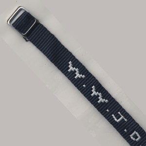 Bracelet tissé W.W.J.D. bleu foncé
