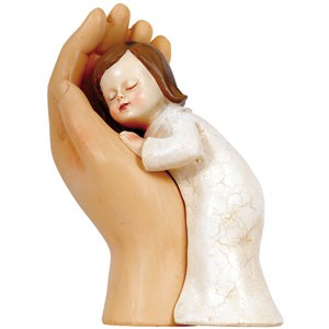 Figurine Fillette dans une main 12cm