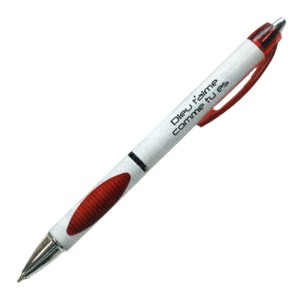 Stylo à bille rouge Dieu t'aime... Ecriture noire