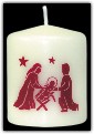 Mini bougie Crèche rouge