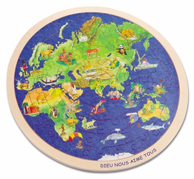 Puzzle le monde en bois 57 pièces