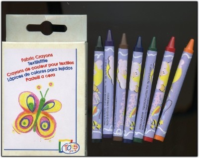 Crayons de couleurs pour textiles (8 couleurs).