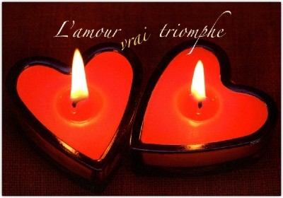 Carte double Mariage 2 bougies coeur