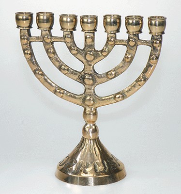 Petite Ménorah couleur doré 11cm