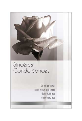 Mini carte double Condoléances Rose