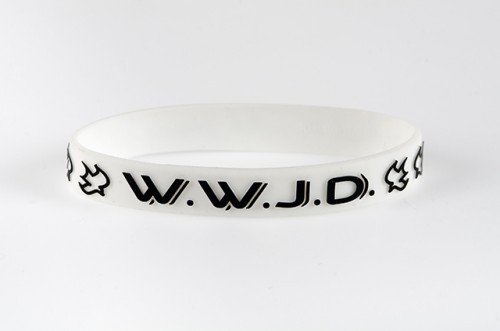 Bracelet WWJD blanc taille unique silicone.