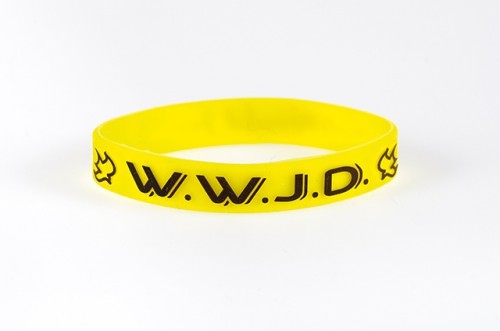 Bracelet WWJD jaune taille unique silicone