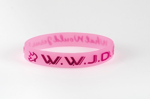 Bracelet WWJD rose taille unique silicone