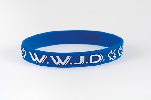 Bracelet WWJD bleu taille unique silicone