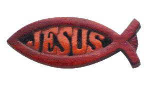 Poisson: JESUS en bois