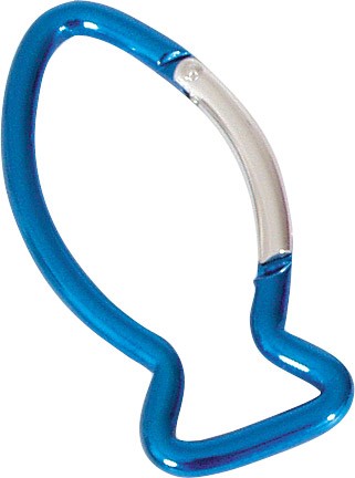 Porte-clés mousqueton poisson bleu