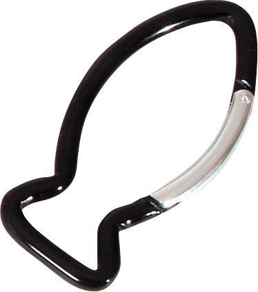 Porte-clés mousqueton poisson noir