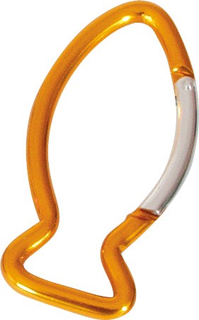 Porte-clés mousqueton poisson orange