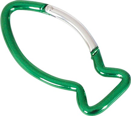 Porte-clés mousqueton poisson vert