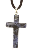 Pendentif croix pierre de sodalite