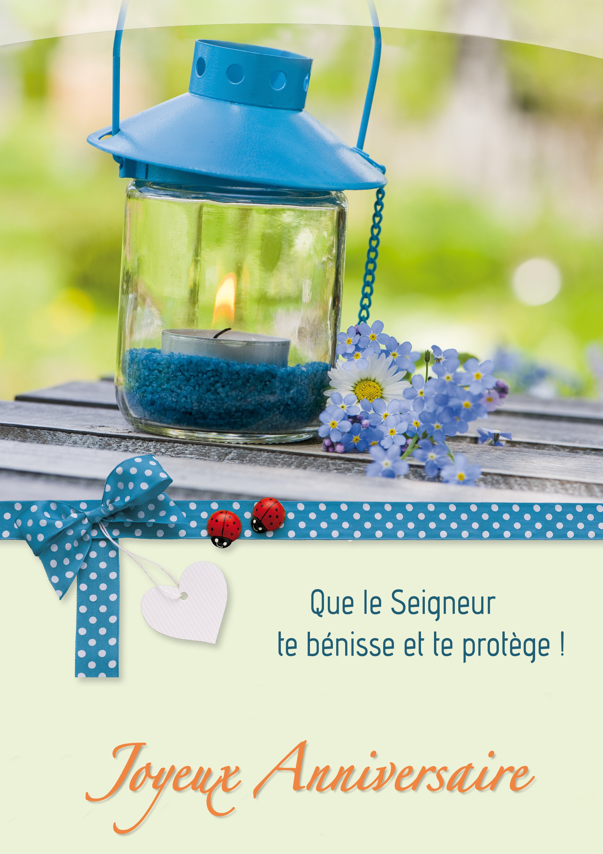 Carte Double Anniversaire Lanterne Et Fleurs Bleues La Boutique De Nicodeme