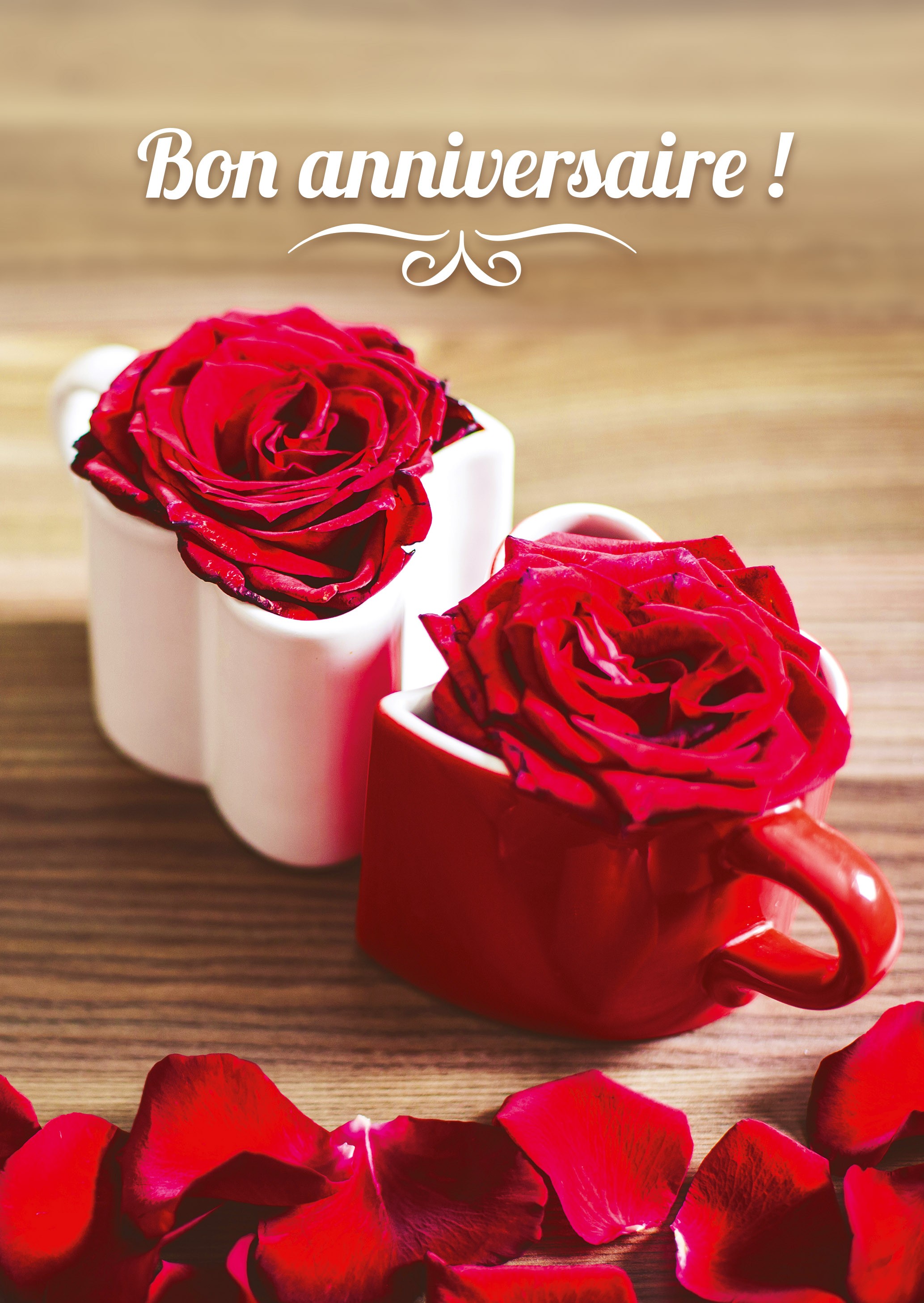 Carte Avec Message Tasses En Forme De Coeur Avec Des Roses La Boutique De Nicodeme